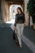 Féline - Pantalon mom léopard