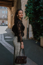 Éclipse – Haut en dentelle transparent noir