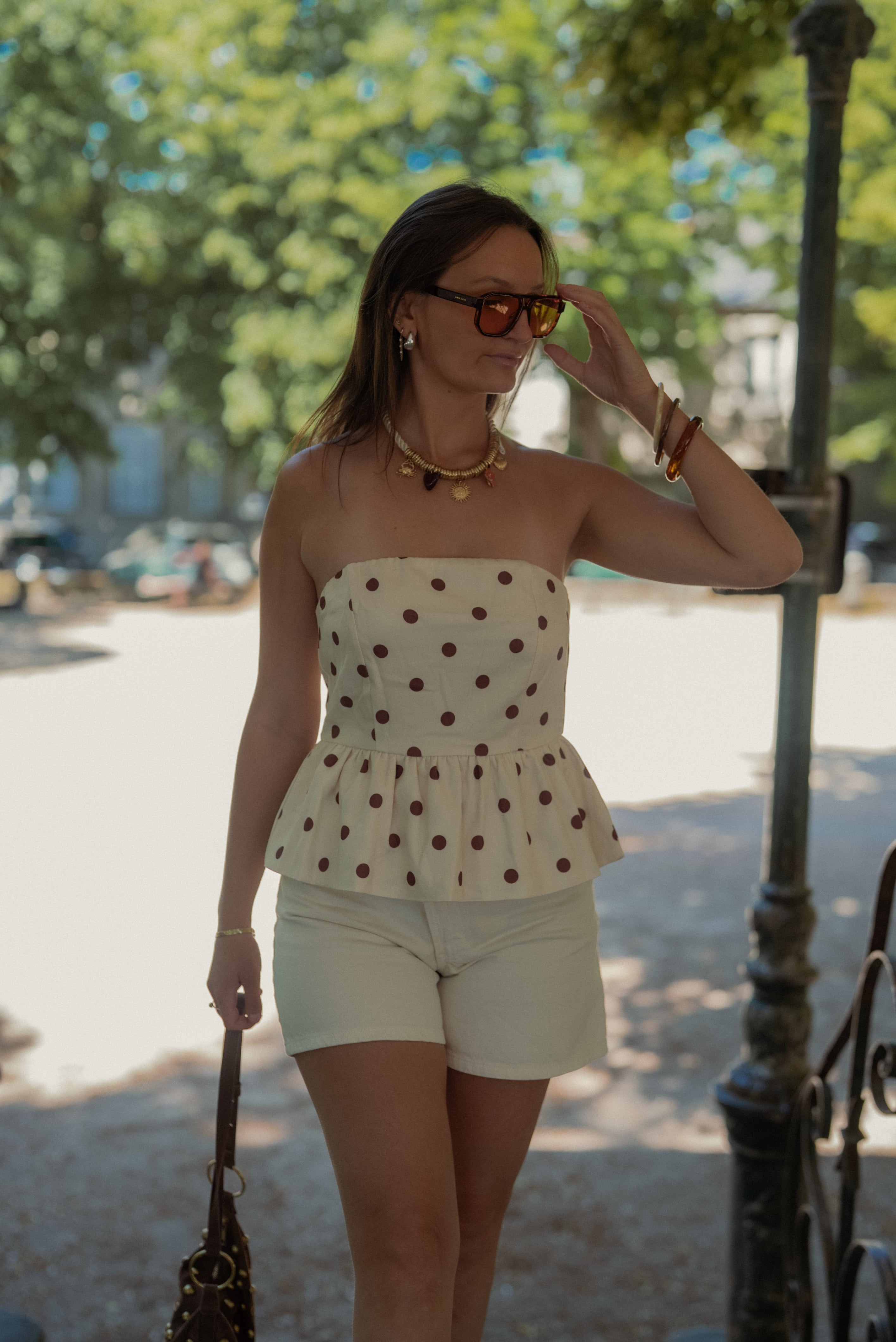 Linéa – Short en coton bouton croisé
