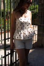 Luna - Haut bustier à pois